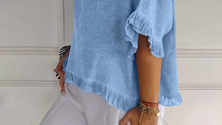 Walmart's $3 cotton-linen T-shirt has the sweetest ruffle hem and comes ...