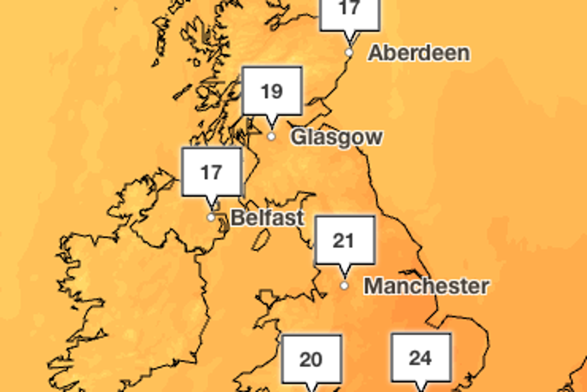 UK to enjoy up to 24C heat on Wednesday in September warm spell