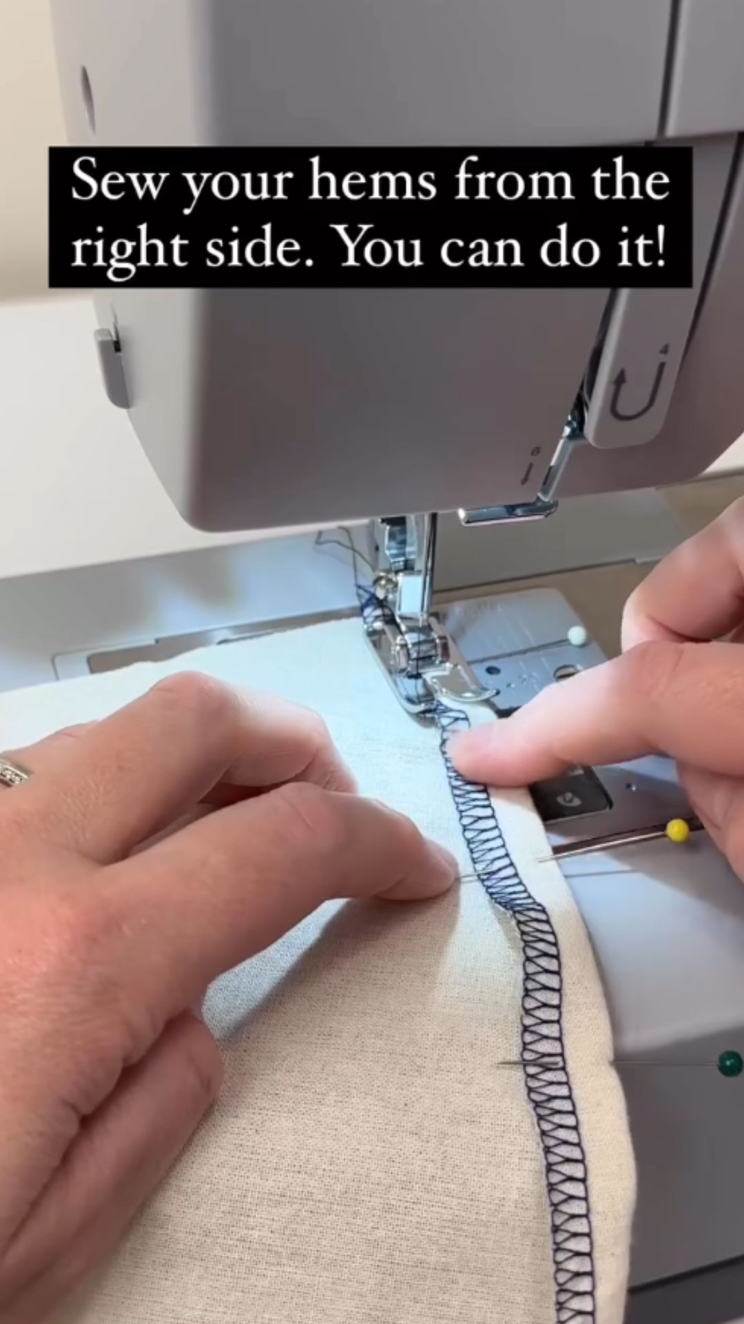 A simple sewing trick for neater curved hems
