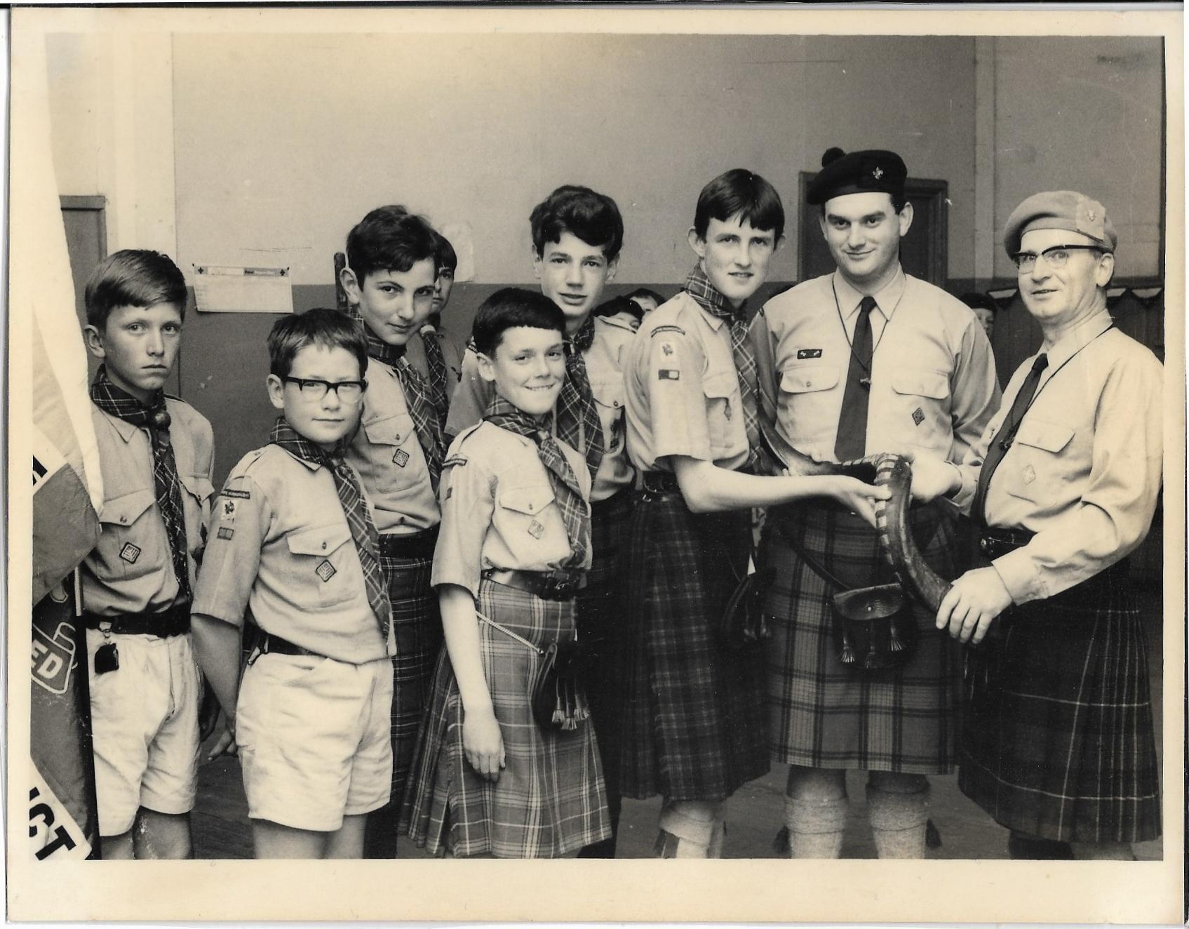 Kirkcaldy scout group founders unite for presentation of kudu horn