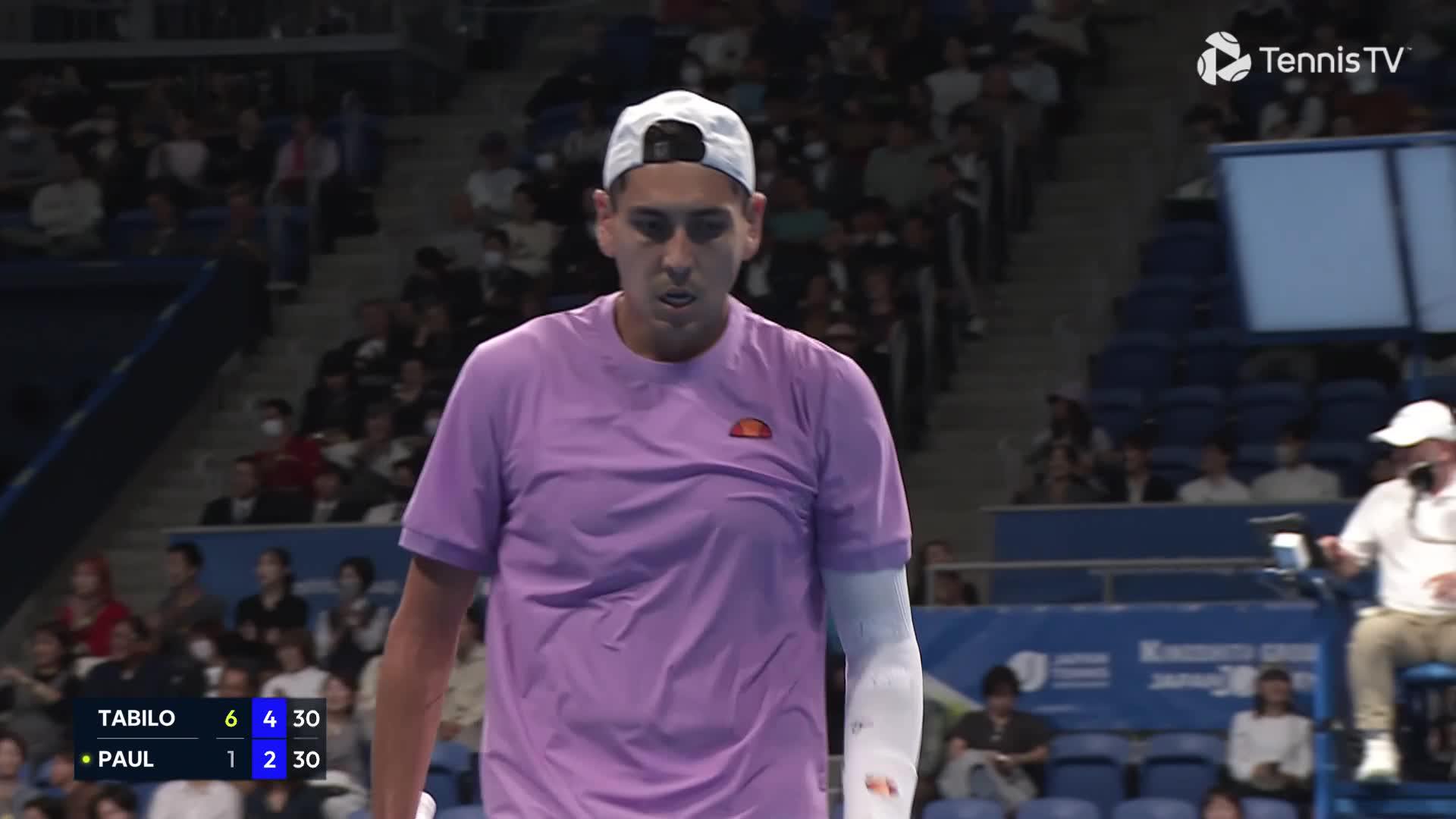 Tabilo seals long rally with sharp net winner in set 2