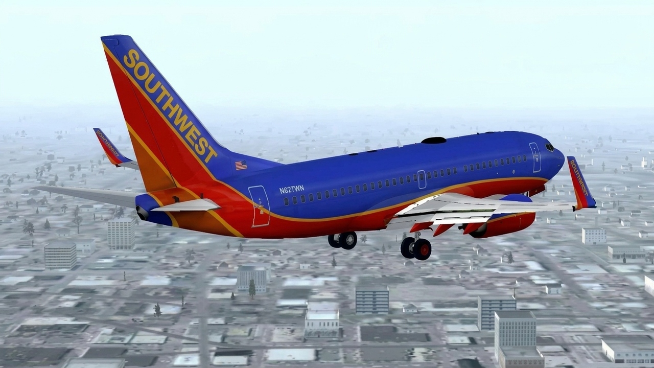 VATSIM Southwest B737 landing in San Jose with ATC (FSX)