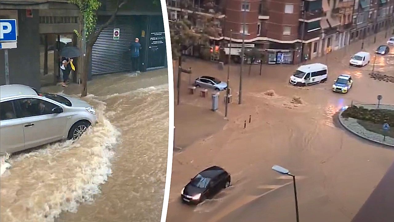 Over a million people told to stay indoors as flash floods swept Barcelona