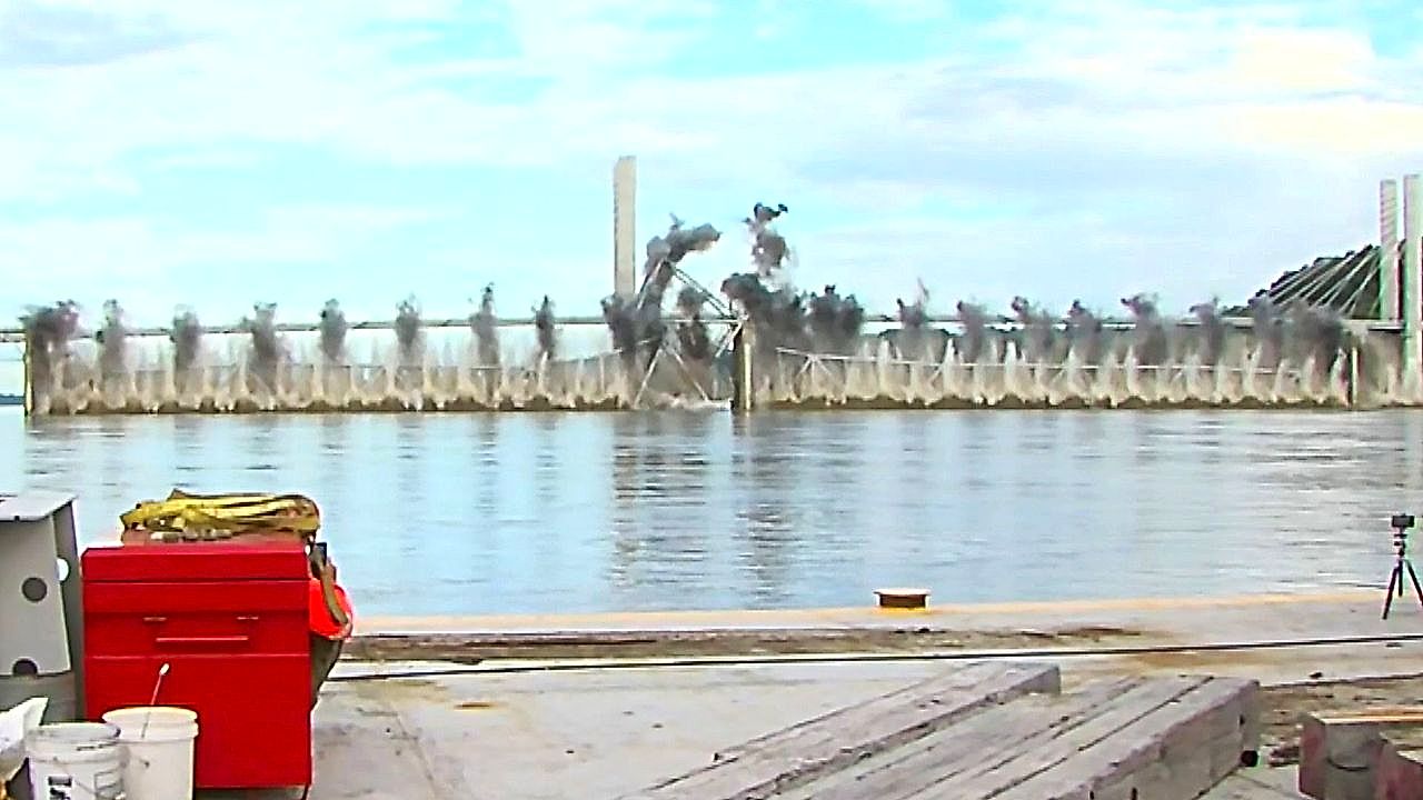 Historic Mississippi bridge brought down in spectacular controlled ...