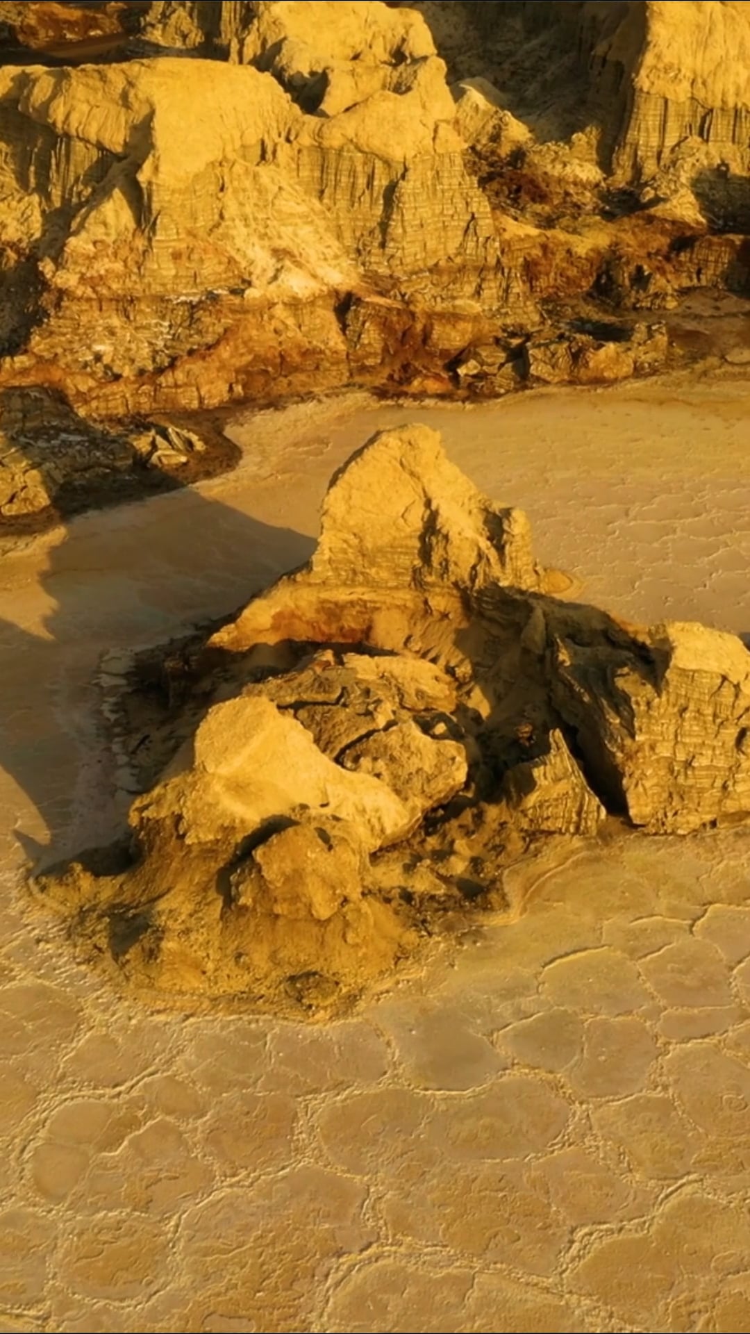 Danakil Desert, Ethiopia: Drone views of most colorful volcanic wasteland