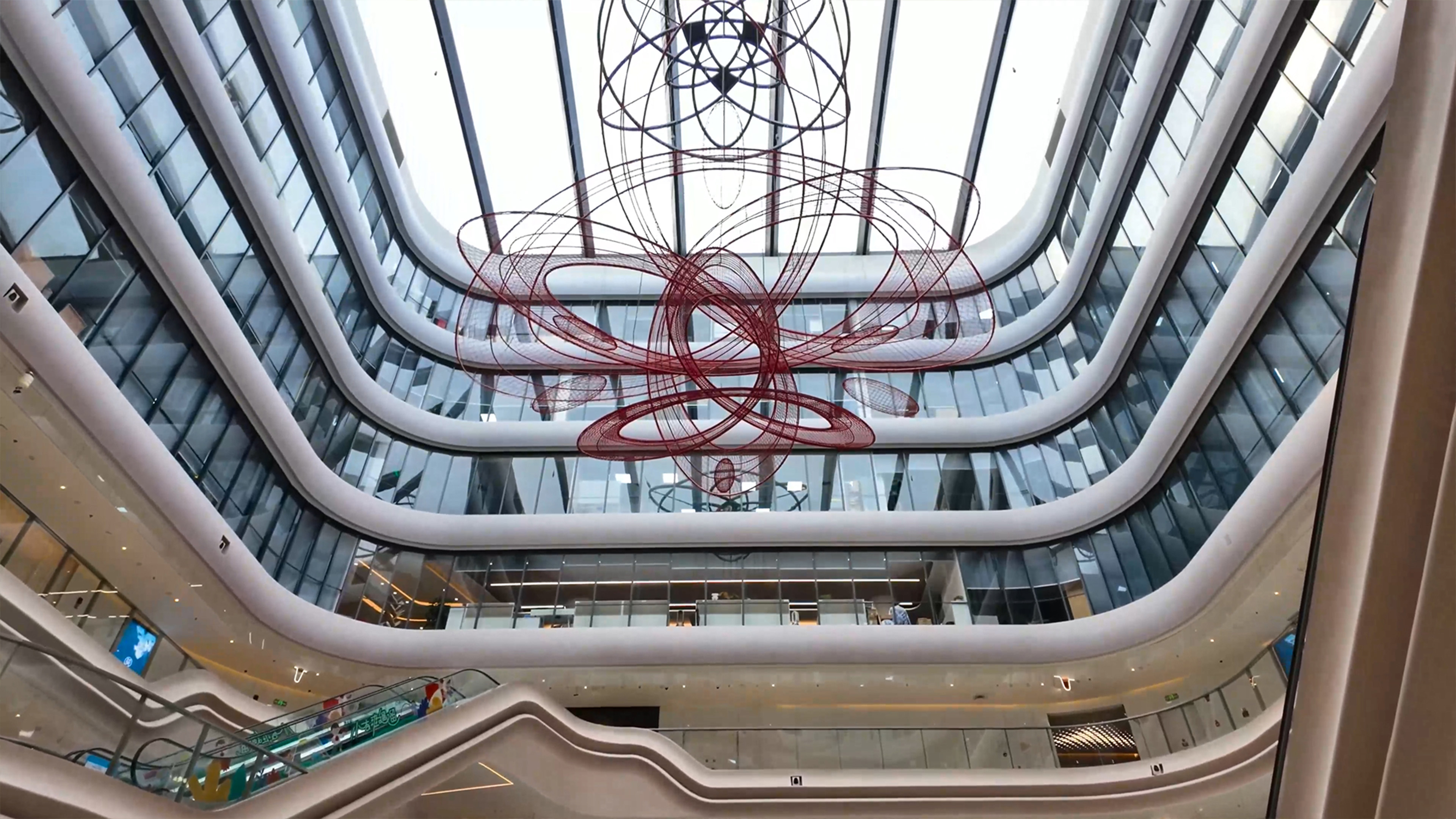 China’s modern mall hides an unexpected sight above its atrium