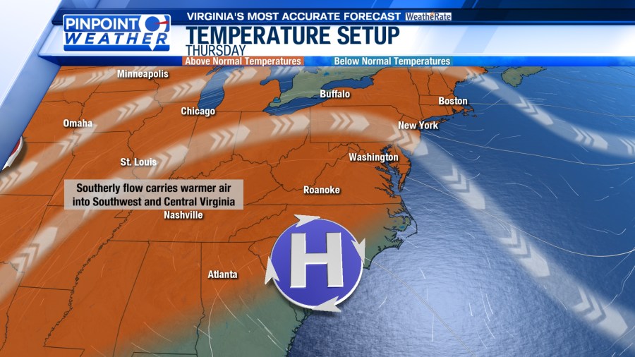 Pinpoint weather: Warm end to the week, damp weekend