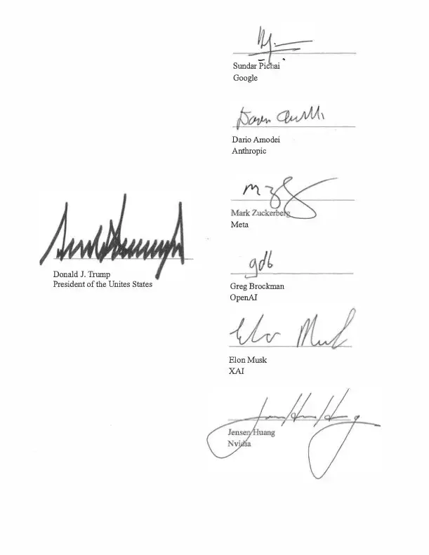 Trump and AI chiefs sign 'morally binding' safety accord at White House