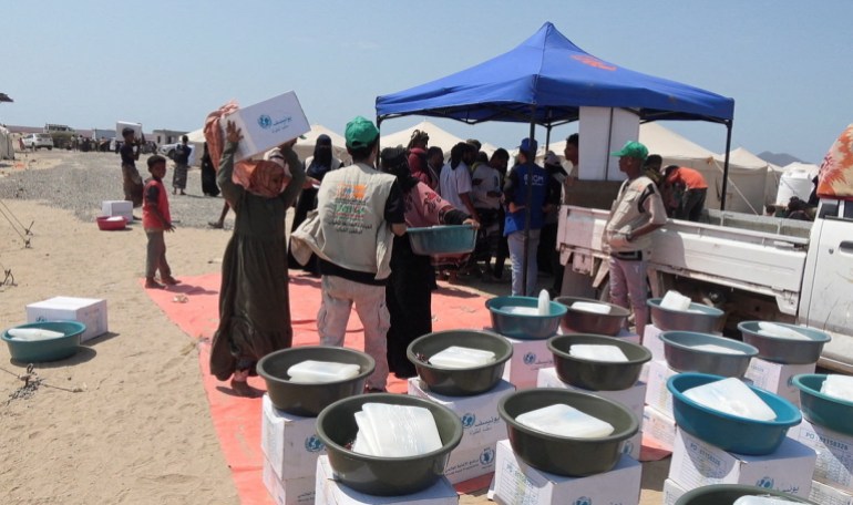 ‘We no longer eat three meals’: Yemen’s displaced face daily fight for food