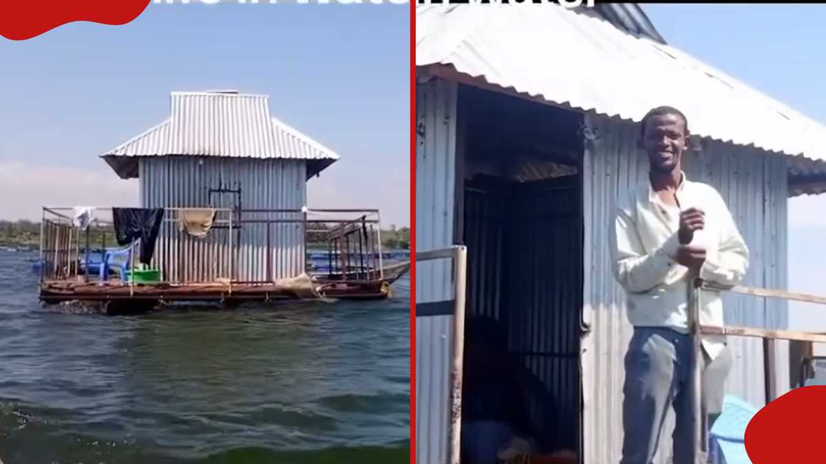 Kenyan man trends after building floating mabati house on Lake Victoria ...