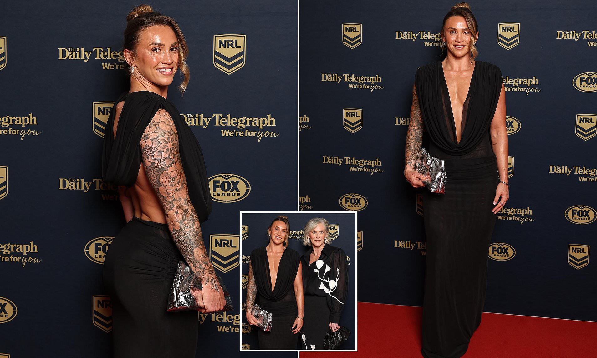 Brisbane Broncos player Julia Robinson shows off her tattoos in a ...