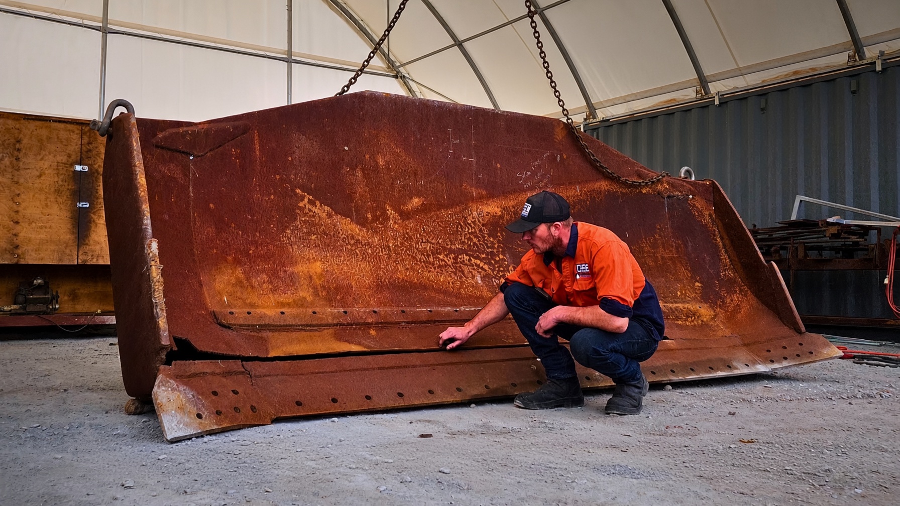 Continuing the D8 dozer blade restoration