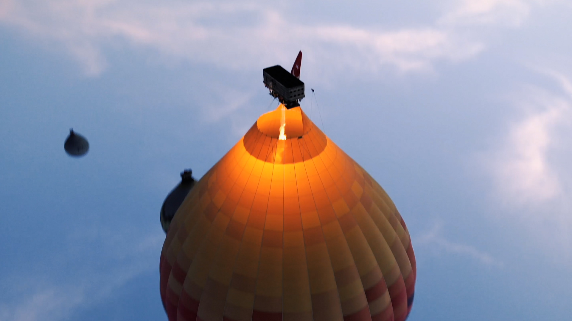Hot-air balloons captured by FPV drone