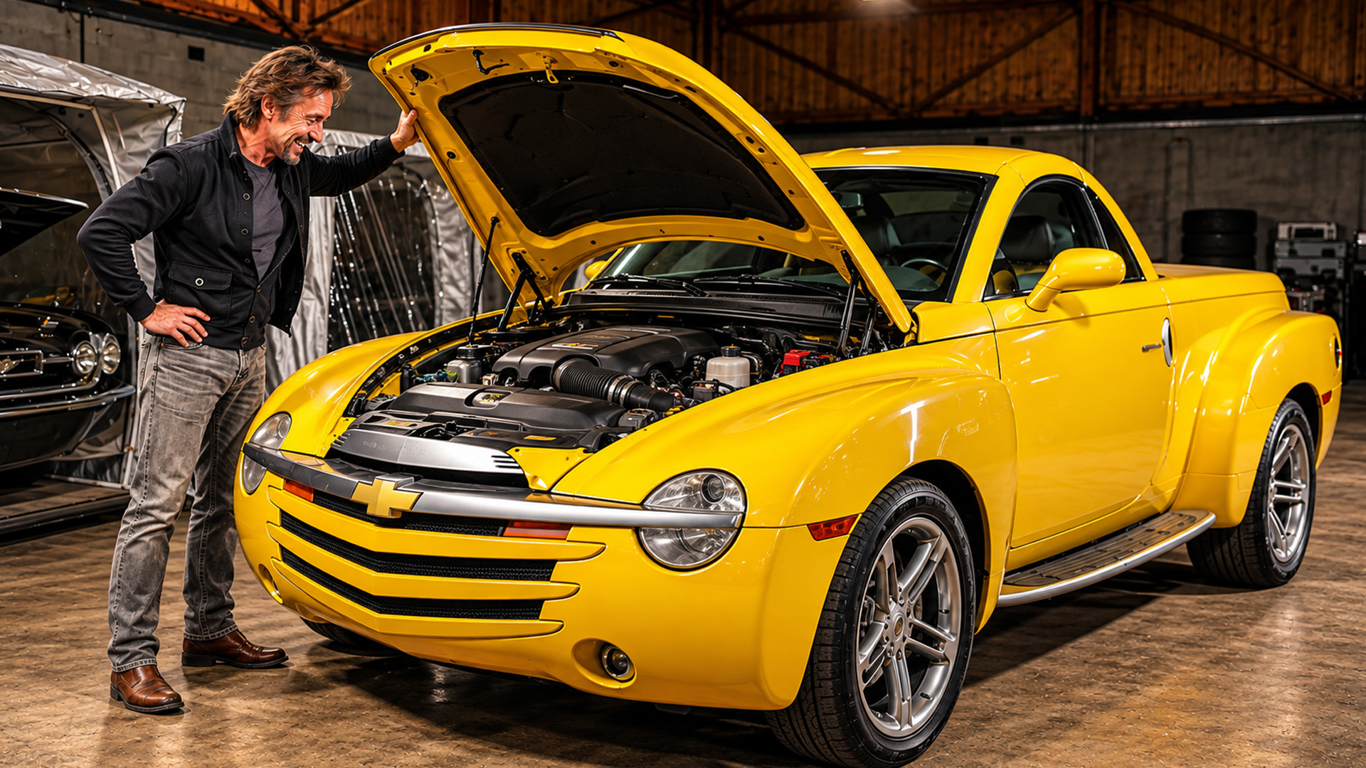 This V8 Chevrolet SSR still carries its grand tour damage
