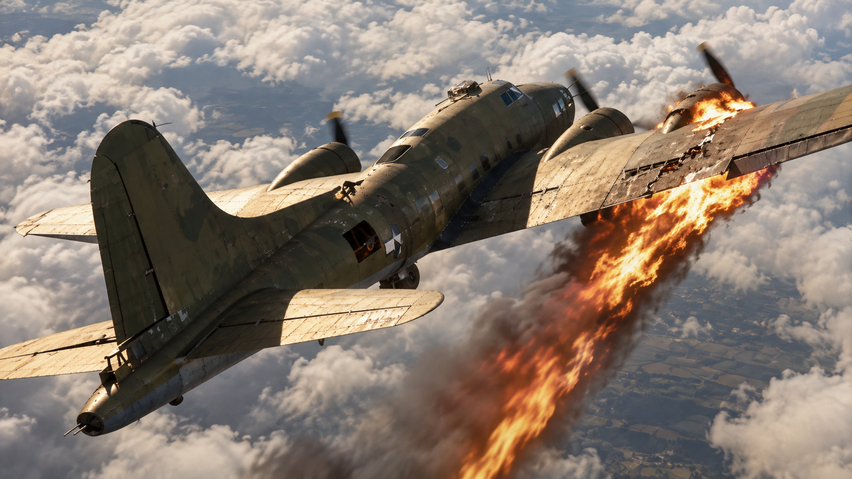 Eleven B-17s were cut off from the formation, only one made it home
