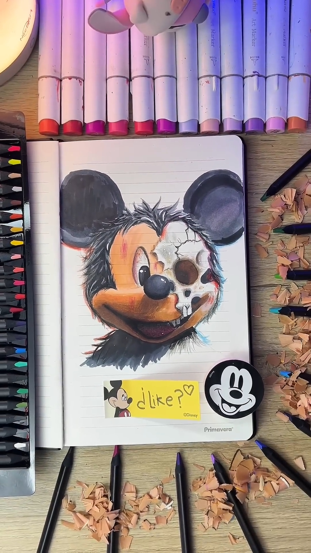 Dibujando a Mickey Mouse con un estilo oscuro y sorprendente