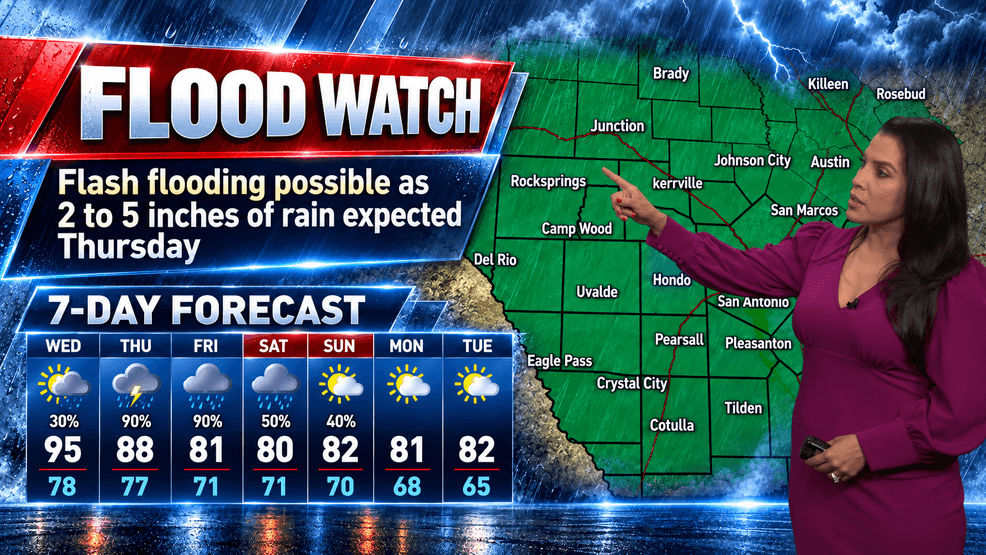 Flood watch: Flash flooding possible as 2 to 5 inches of rain expected ...