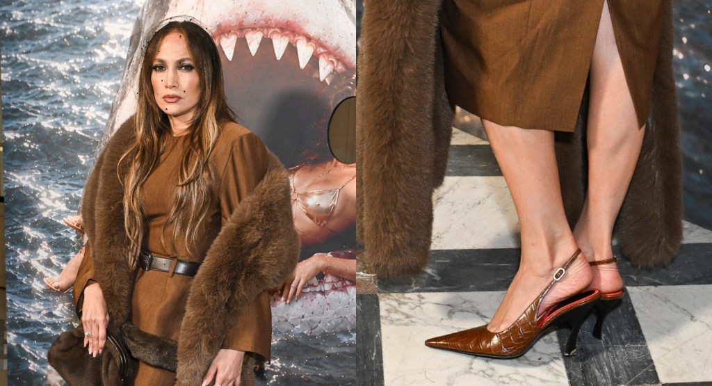 Jennifer Lopez takes fall's croc-embossed shoe trend to Paris