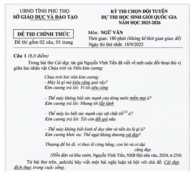 Bài thơ 'Cái đẹp' vào đề thi bị nhận xét 'như xe bò vấp ổ gà', nhà thơ Nguyễn Vĩnh Tiến 'ngỡ ngàng'