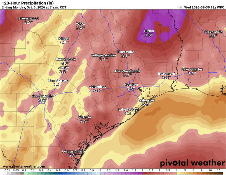 A shifting flood threat could bring two rounds of rain to Houston. Here ...