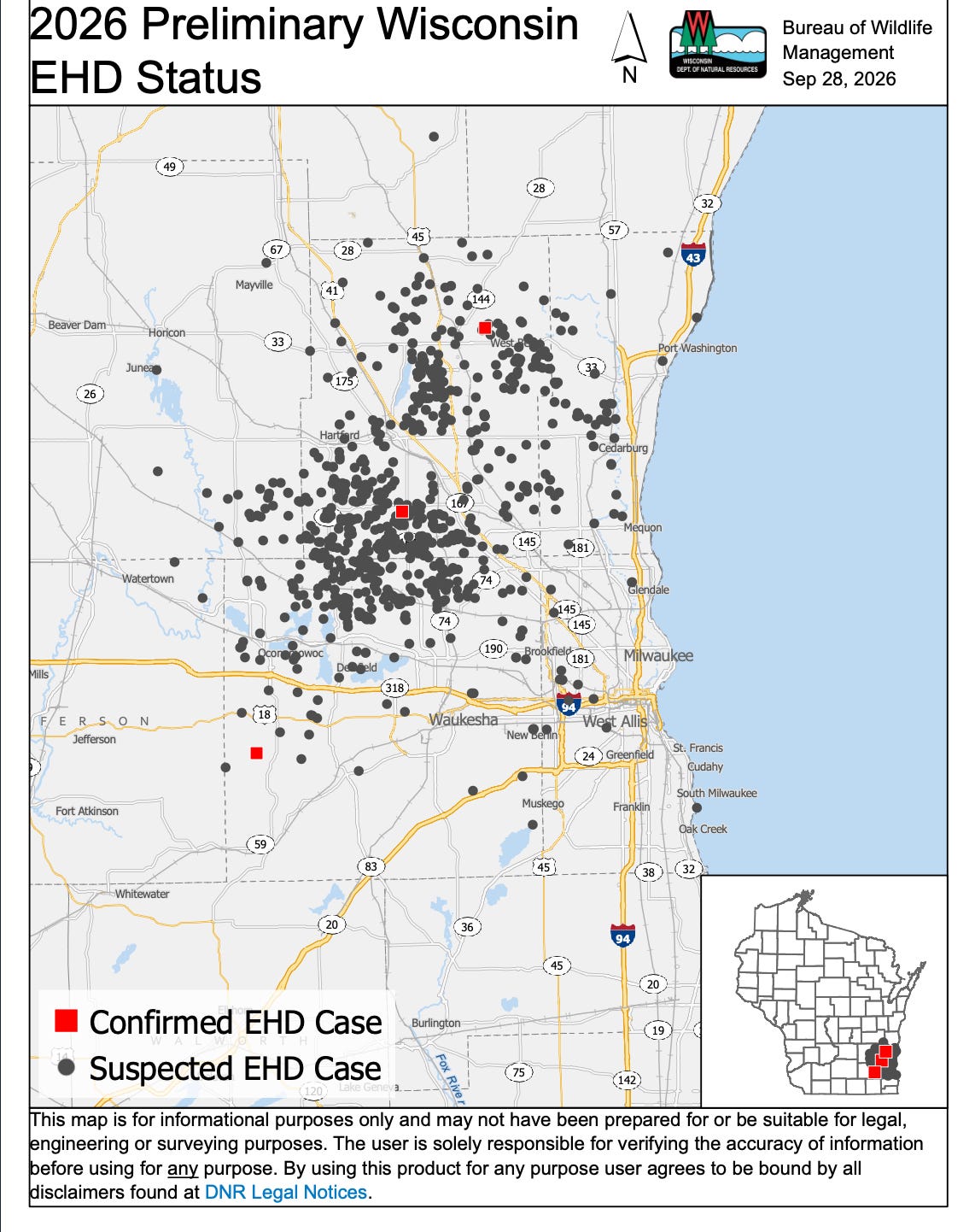 EHD outbreak in Wisconsin also has affected dairy heifers, captive deer