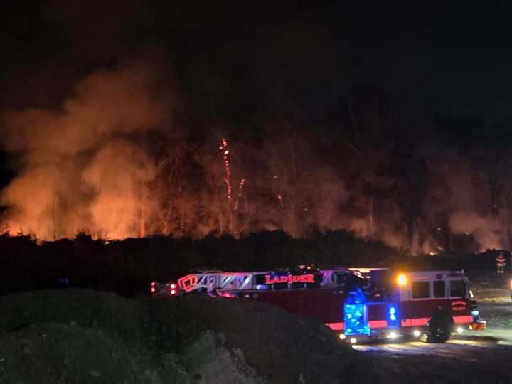 Palestine fire department battles compost fire that spread overnight