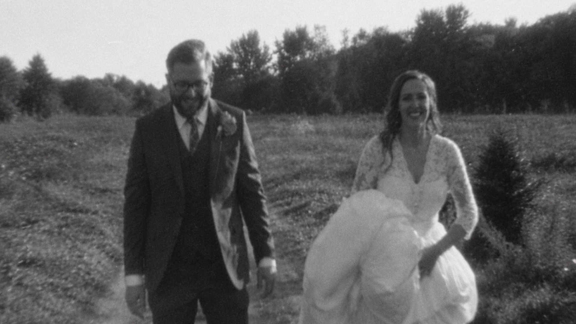 This nostalgic black and white barn wedding film is pure magic