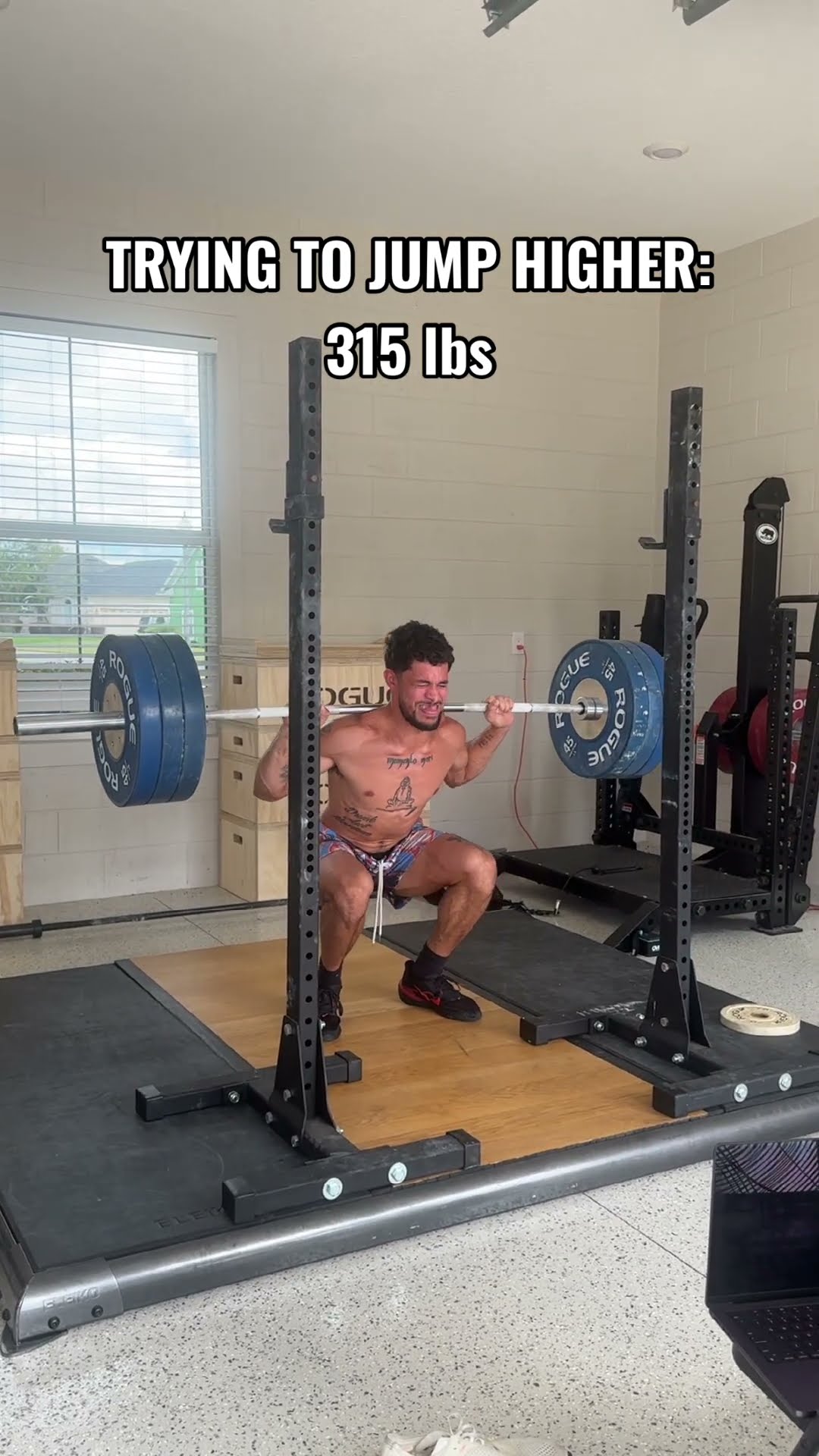 Pause squats with 315 lbs