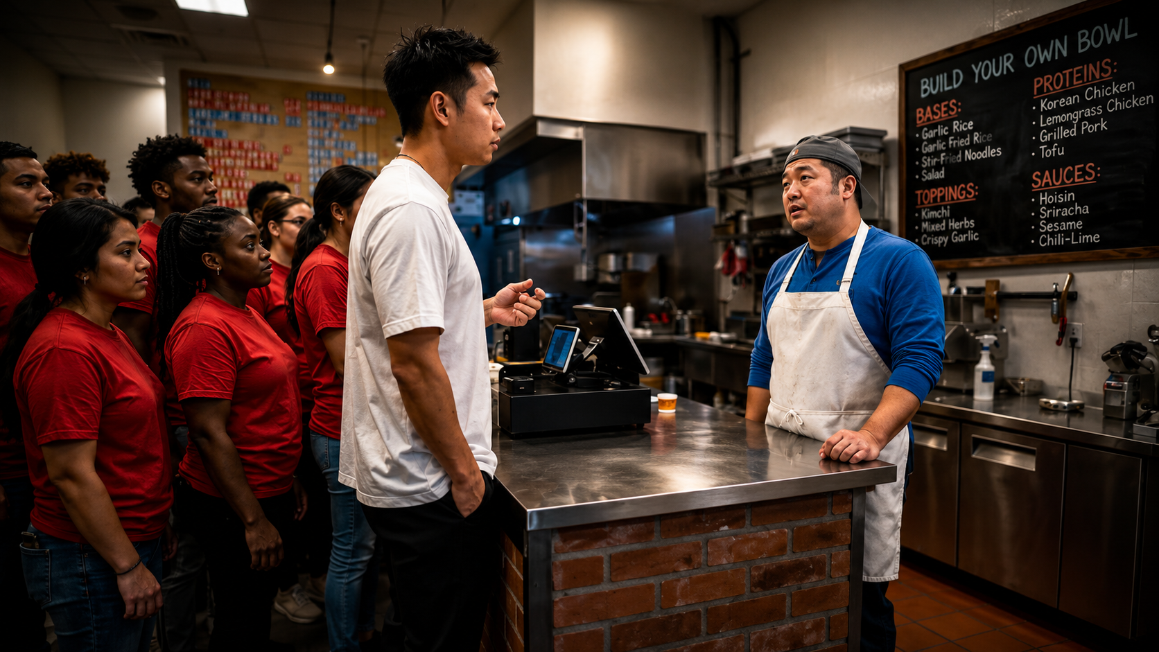 This restaurant was completely empty, then 100 customers arrived