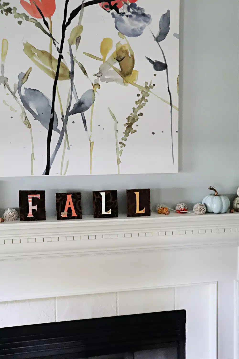DIY fall wood block letters craft for easy autumn decor