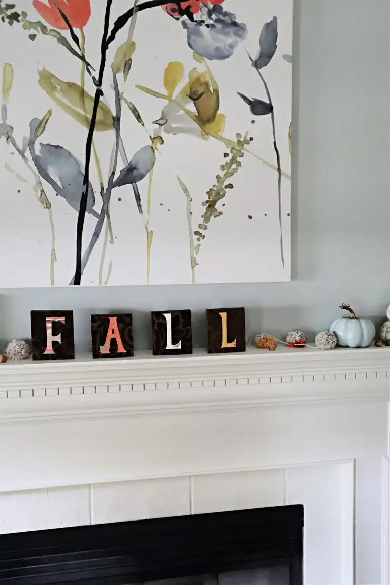 DIY fall wood block letters craft for easy autumn decor