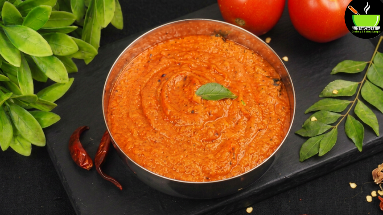 Sweet and spicy tomato chutney for Indian meals