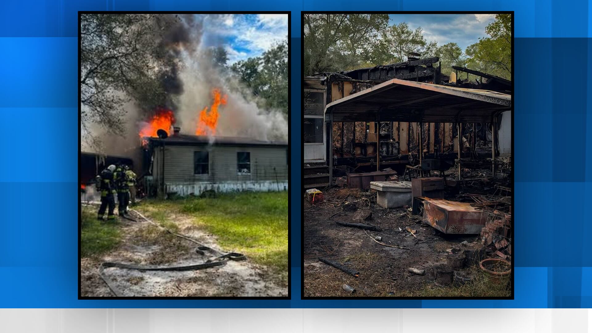 Marion County Fire Rescue crews extinguish mobile home fire in Dunnellon
