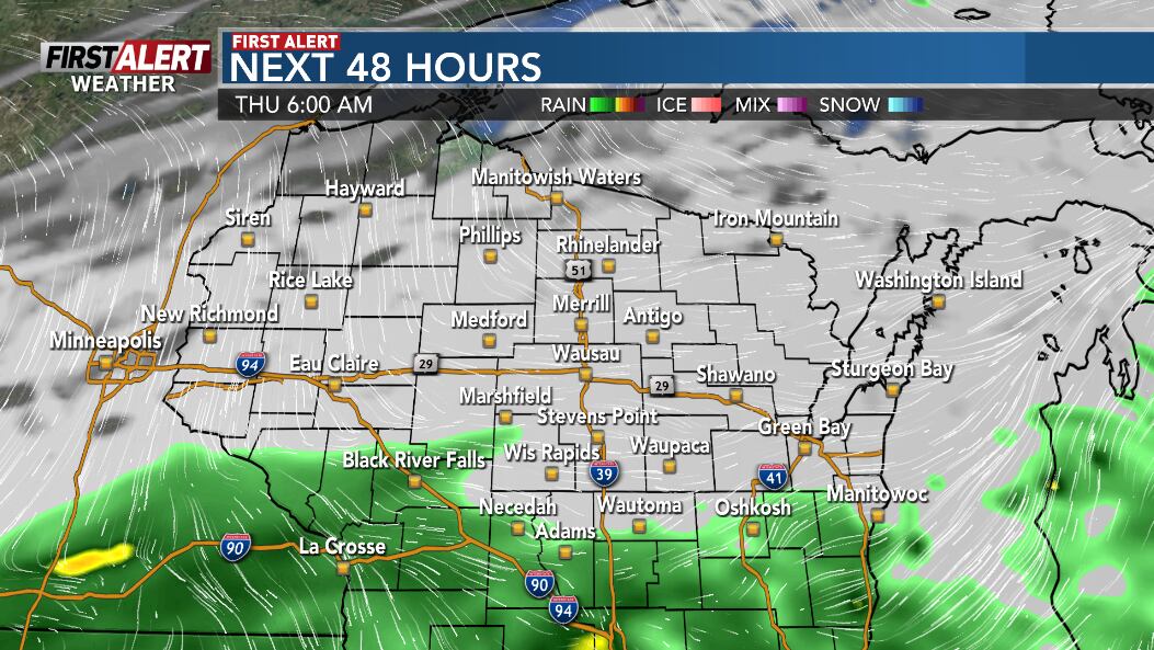 First alert for a risk of showers south, cooler into the weekend