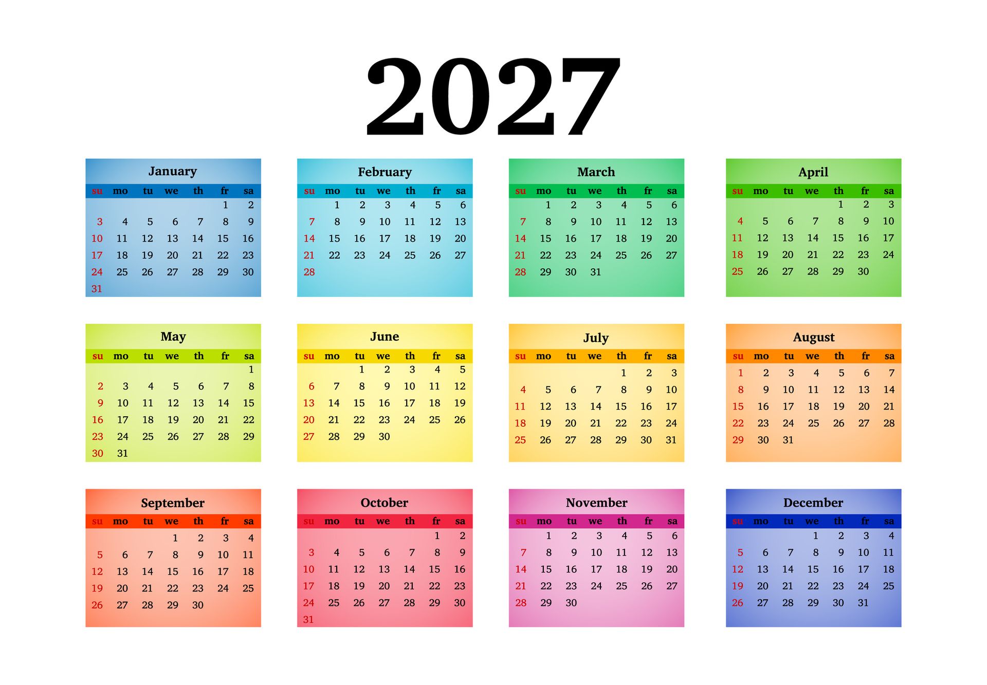 Social Security payment schedule for 2027