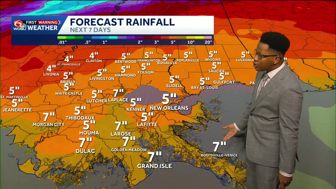 Slight flood risk: Louisiana's weather forecast brings heavy rain ...