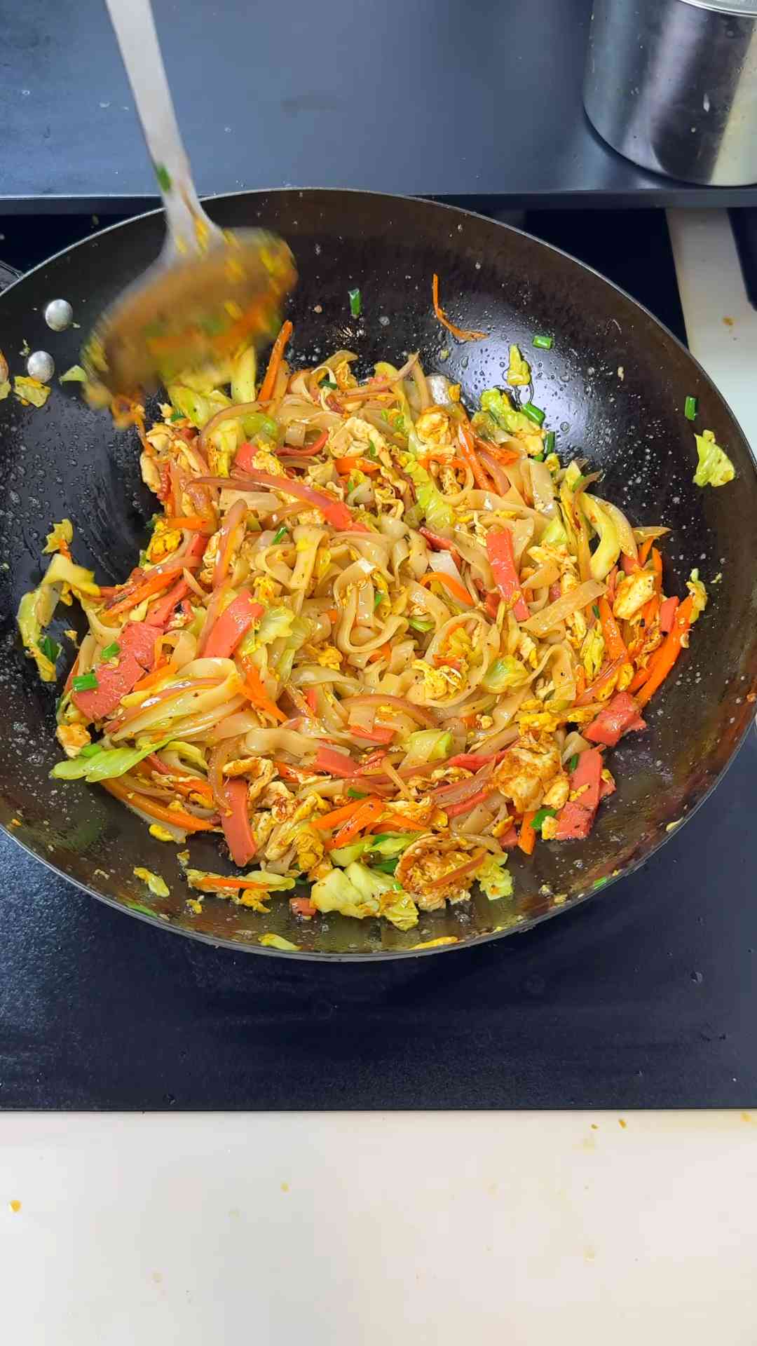 Egg fried rice noodles with quick wok flavor
