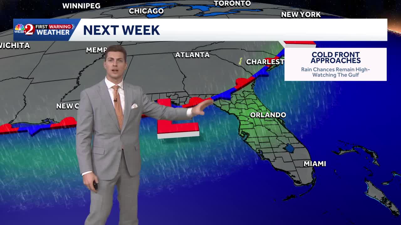 A rainy pattern setting up in central Florida