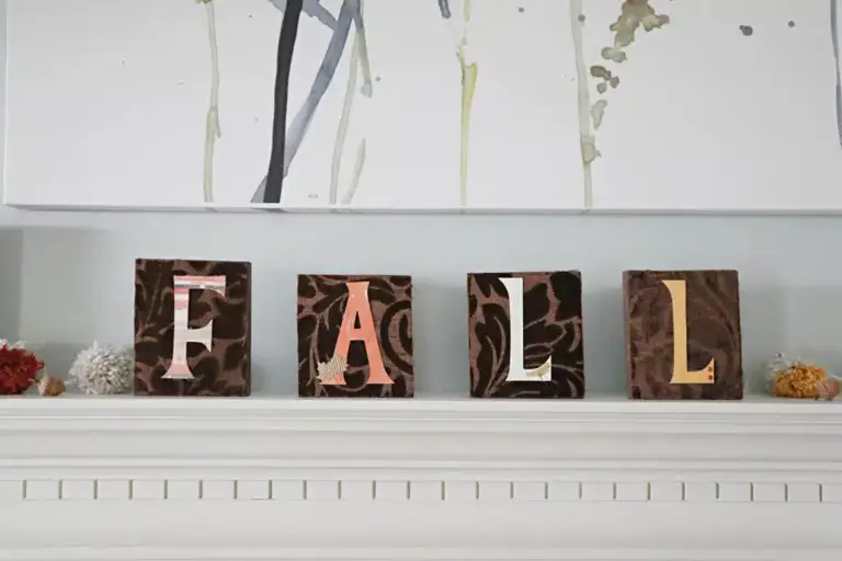 DIY fall wood block letters craft for easy autumn decor