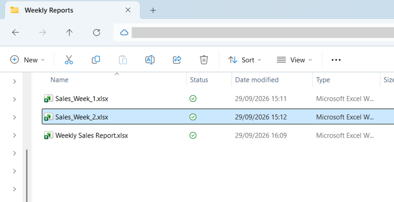 I connected Excel to a folder on my PC, and my weekly report now ...