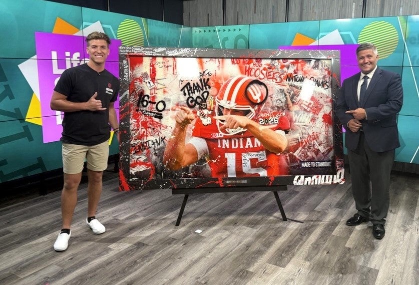 Delphi artist Nick Mendel created unique IU football art to support MS ...