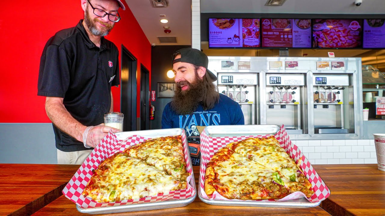 In Chicago they have the weirdest pizza challenge I’ve ever done ...