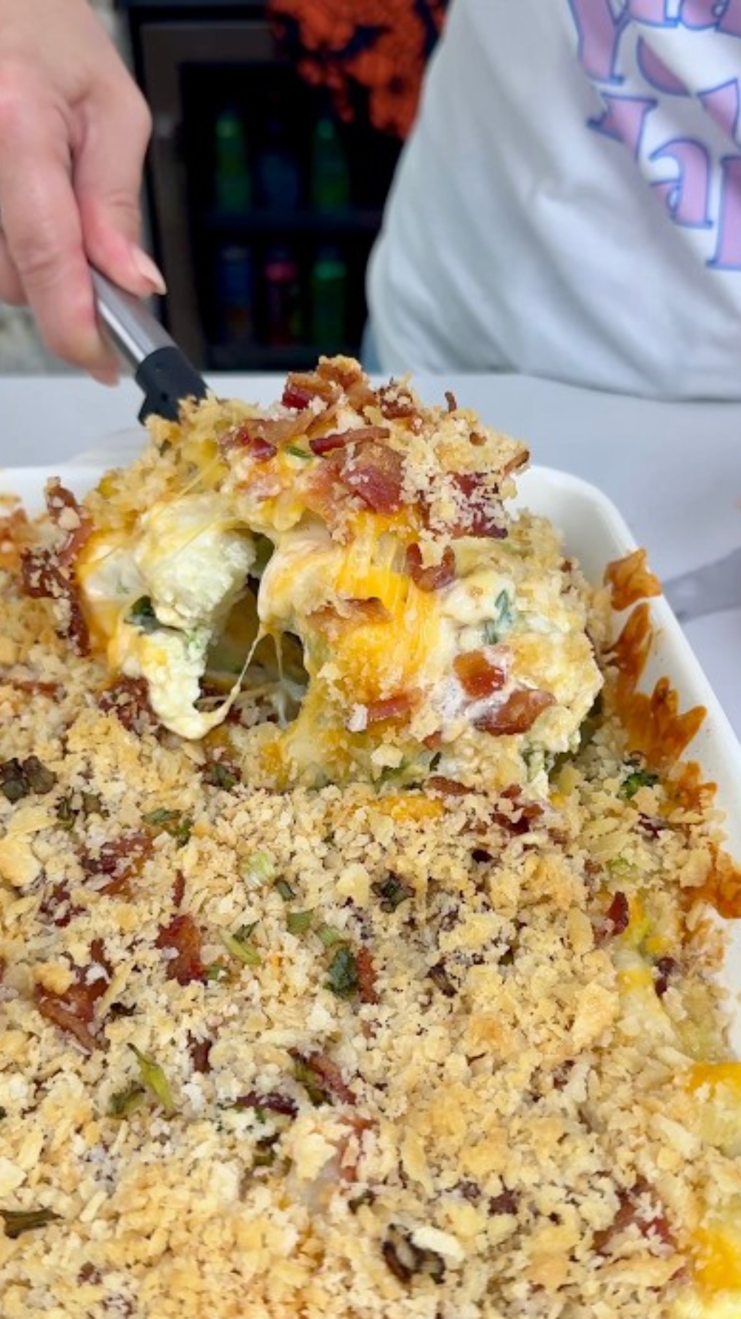 This cheesy cauliflower and broccoli casserole disappears fast