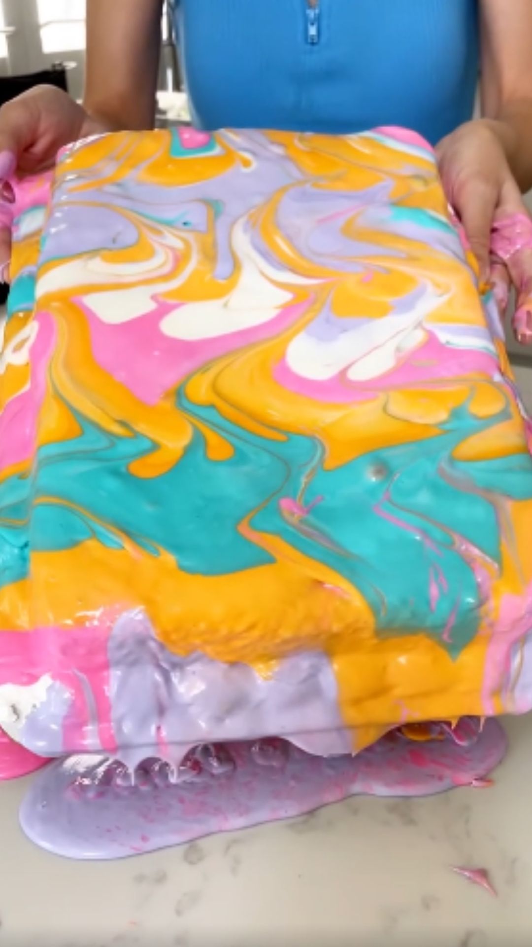 Watch her turn a simple cake into a beautiful dessert