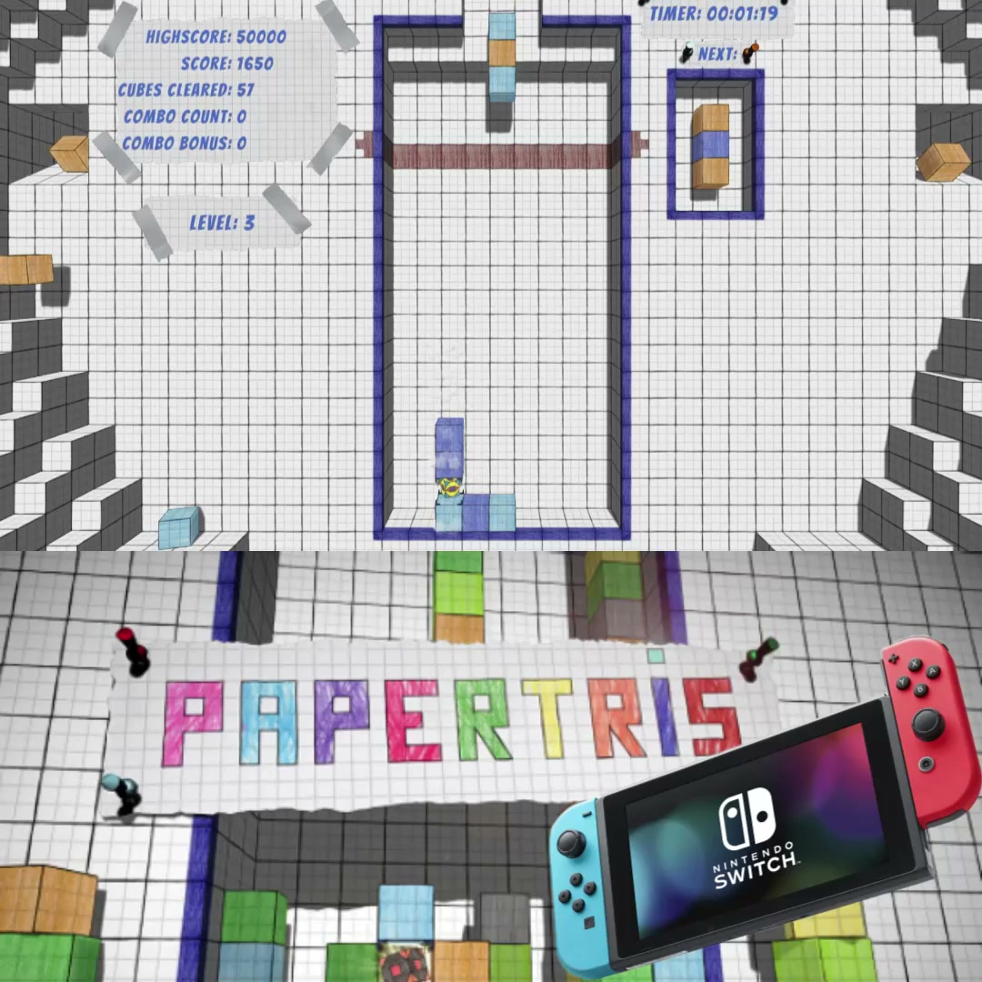 New puzzle game for the Nintendo Switch, Papertris