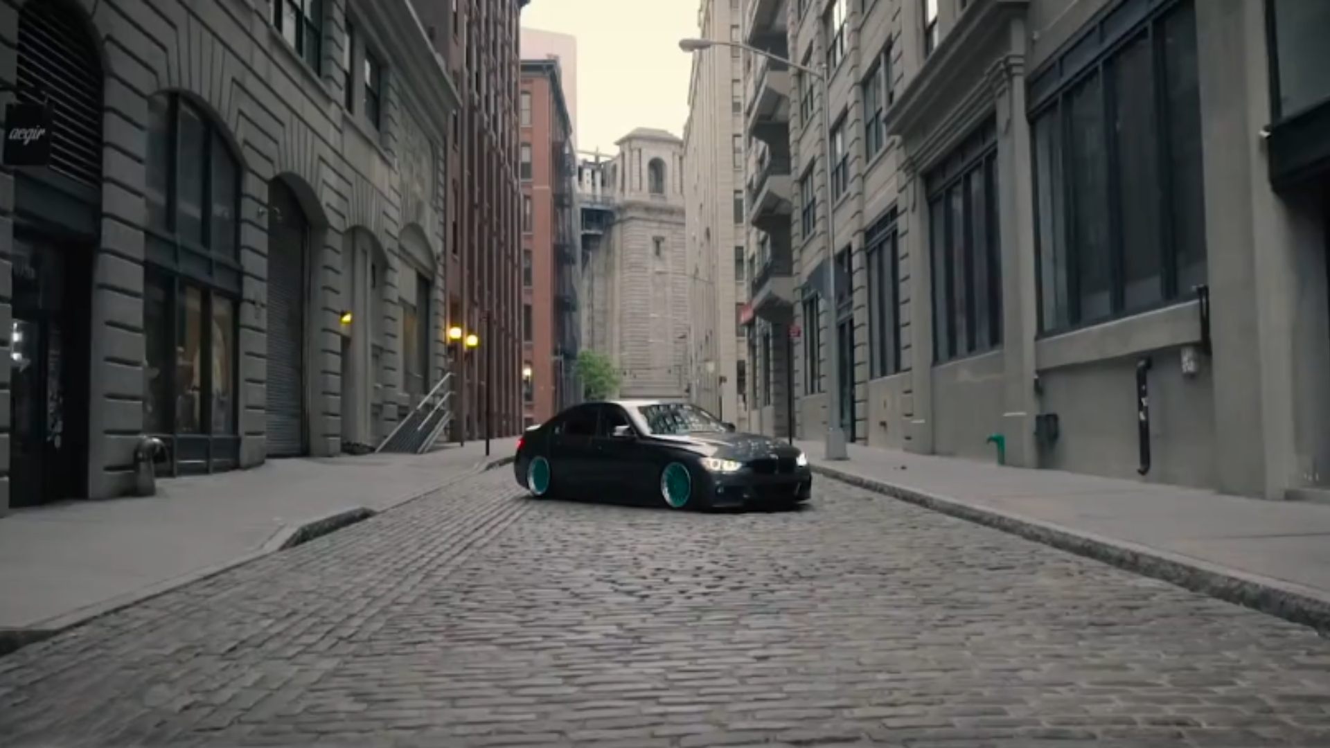 A bagged BMW 328i takes on New York streets