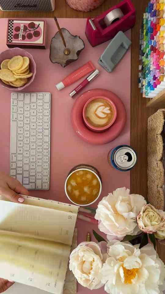 A cozy work from home morning routine and setup