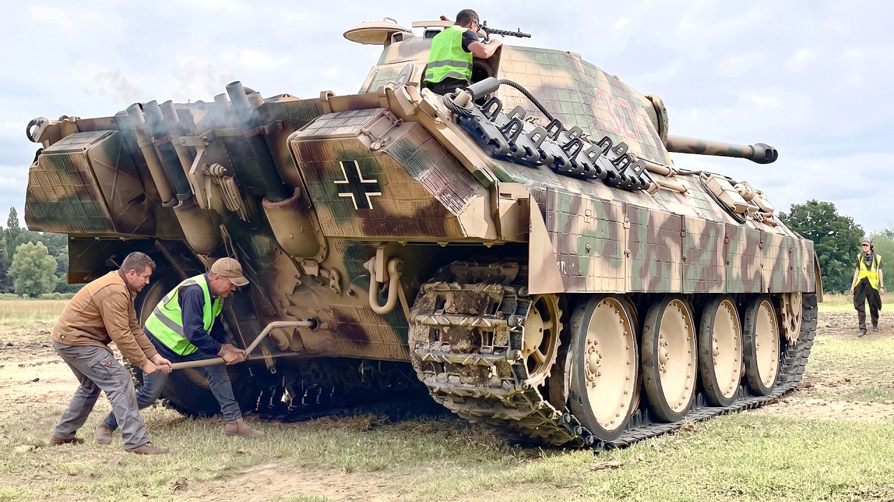 The crazy process of hand-starting a massive WW2 German Panzer tank