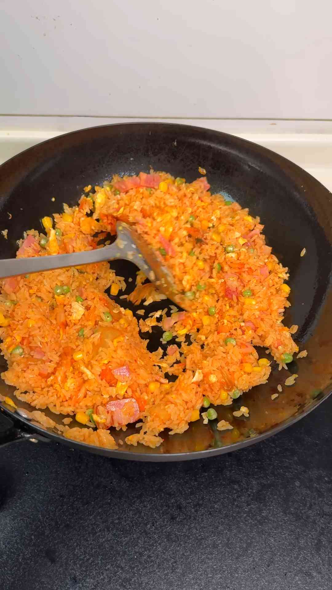 Spicy kimchi bacon fried rice