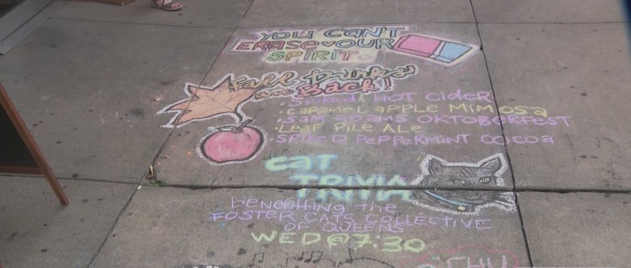 Astoria club owner fights back after man erases colorful sidewalk art